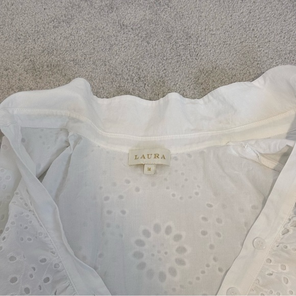 LAURA
Chic White Eyelet Midi Dress - Picture 5 of 7